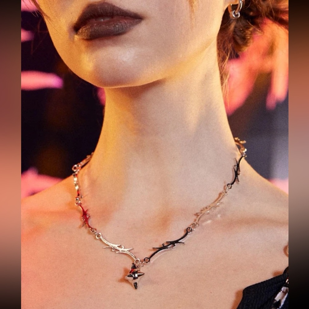 🖤 Awesome Metallic Spike Ball Tribal Necklace 🖤